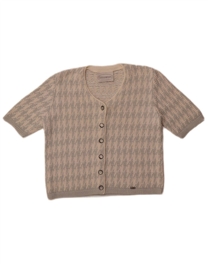 Maglione cardigan da donna Giesswein EU 38 pied de poule bianco medio