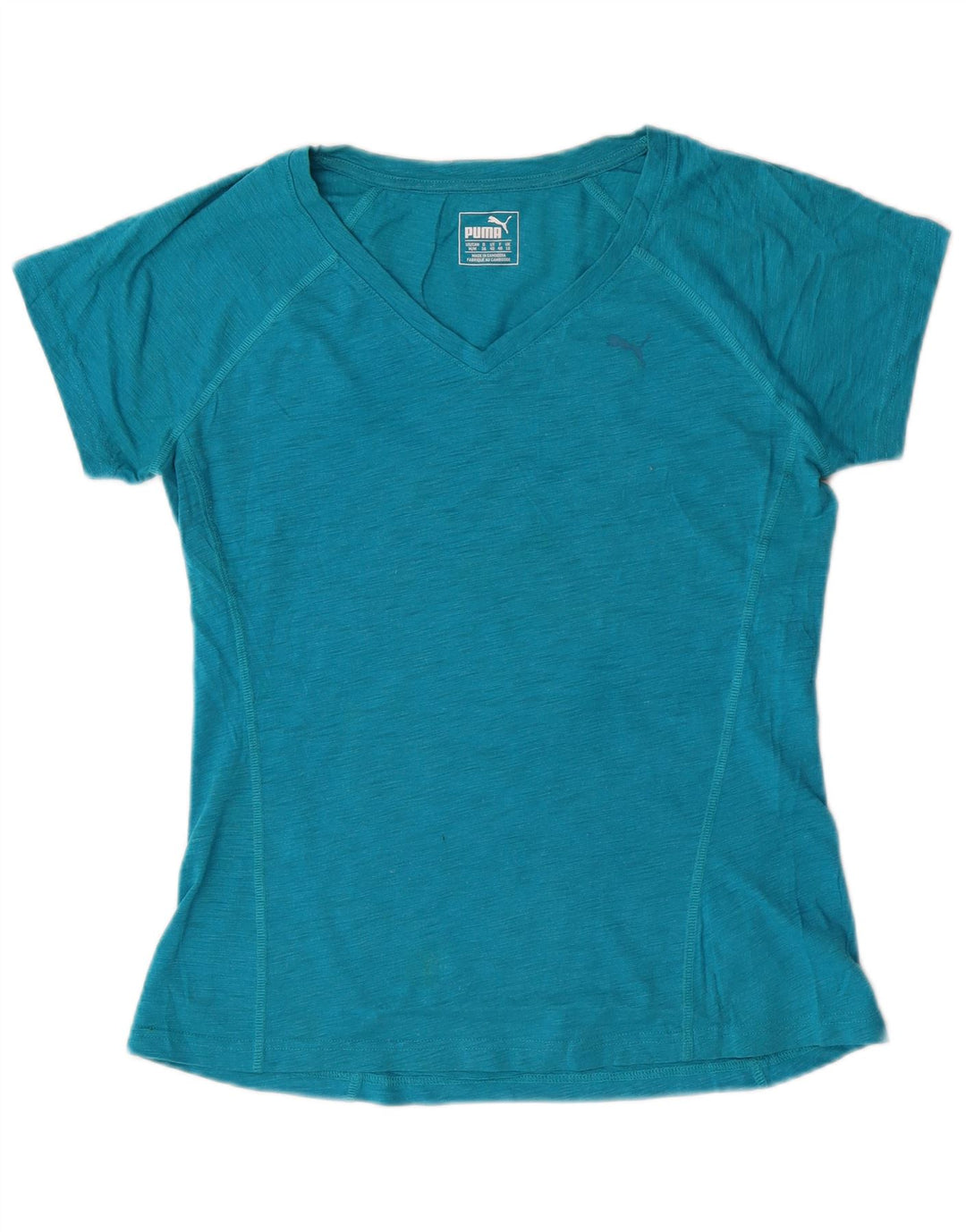T-shirt da donna Puma Top UK 12 cotone screziato blu medio
