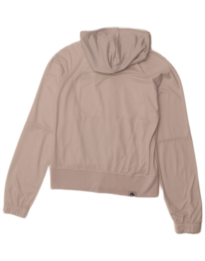 Maglione con cappuccio e zip da donna NIKE UK 10/12 Medio Bianco