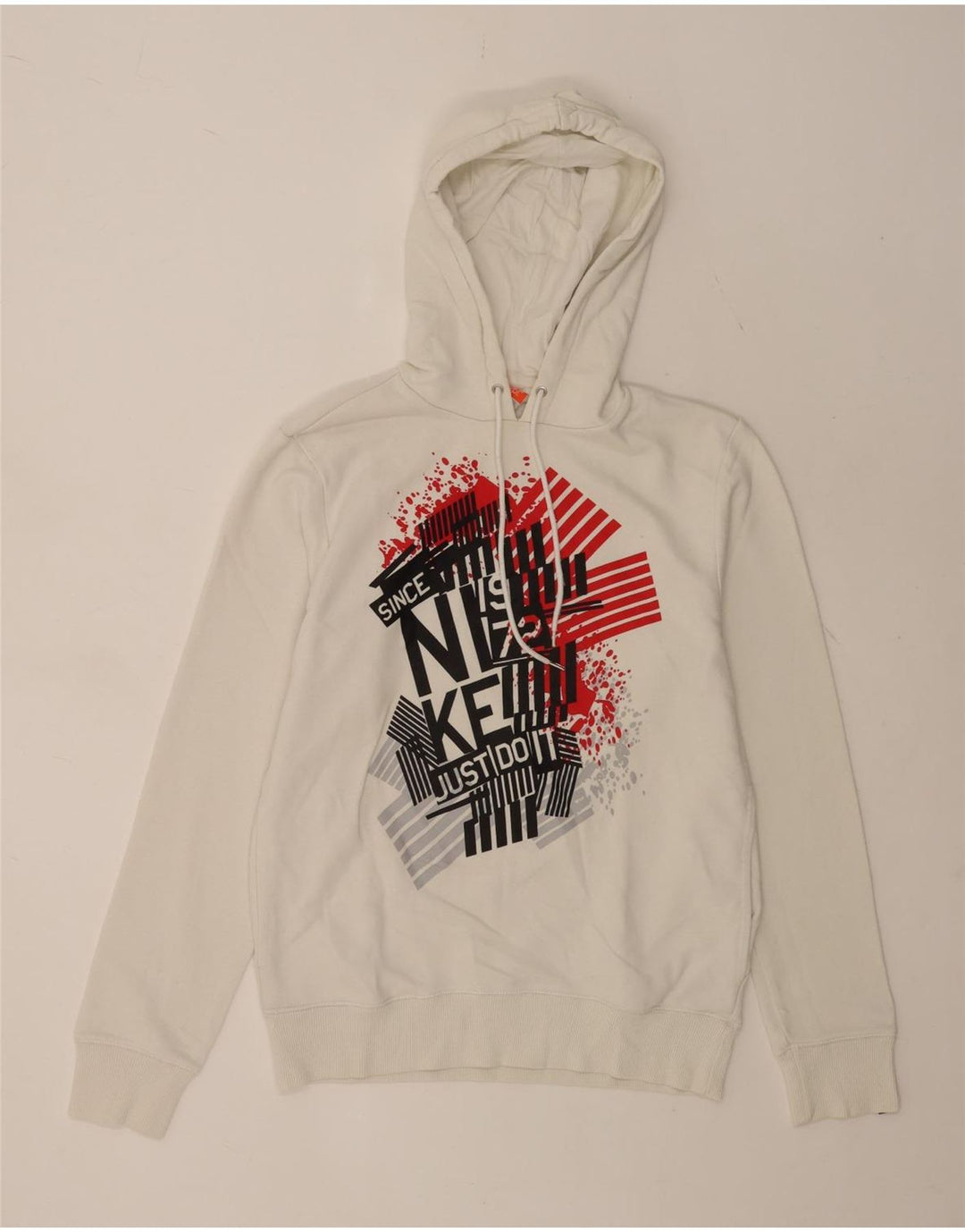 Felpa con cappuccio grafica Nike da uomo piccola in cotone bianco