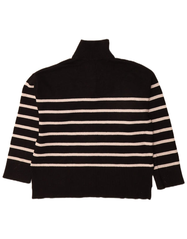 Maglione Zara da donna con collo e zip UK 14 Viscosa a righe nere medie