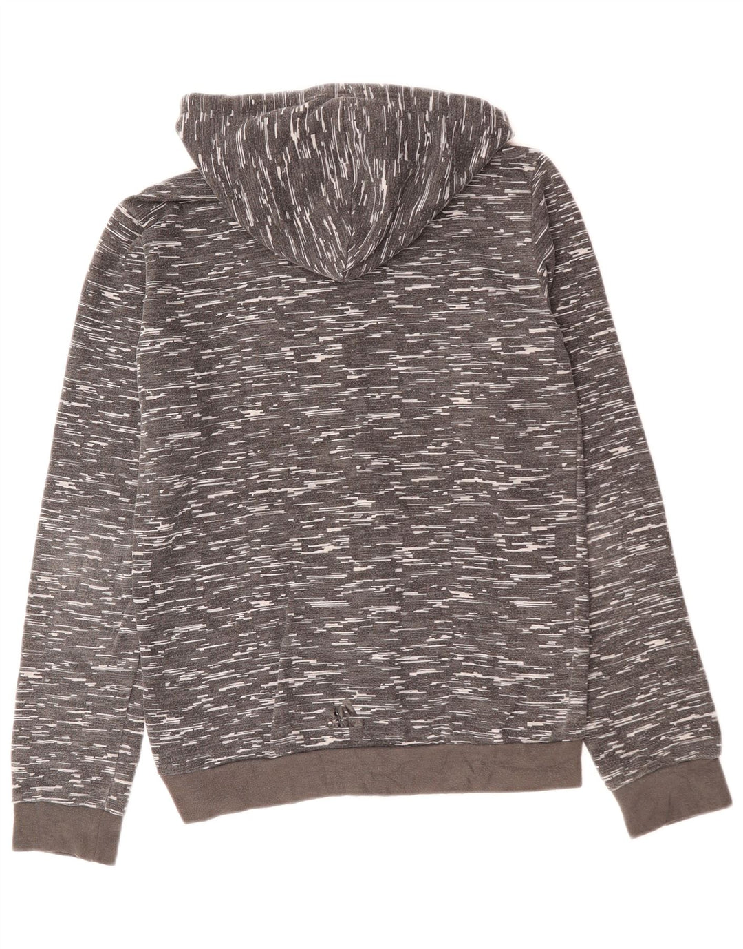 Maglione con cappuccio e zip grafica da uomo ADIDAS in cotone screziato grigio medio