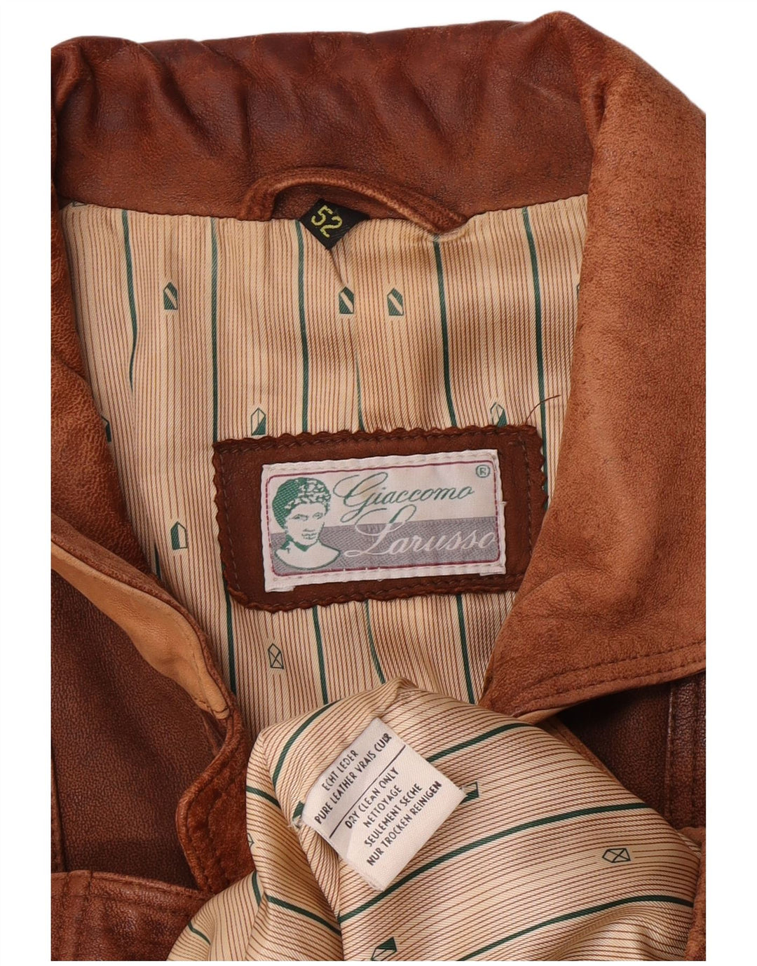 Giaccomo Larusso Giacca in Pelle Uomo IT 52 XL Pelle Marrone