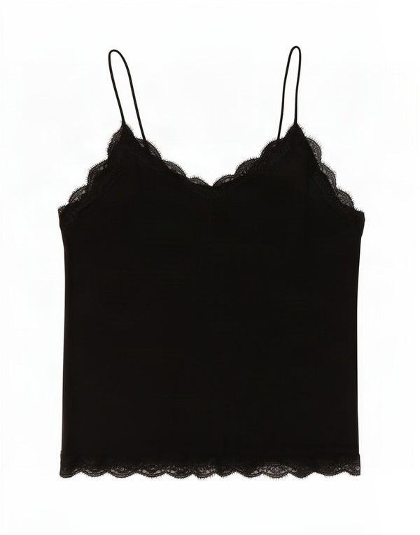 Zara Womens Crop Cami Top UK 16 Large Black Polyester