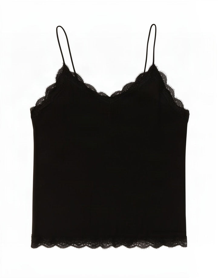 Canotta corta da donna Zara UK 16 grande poliestere nero