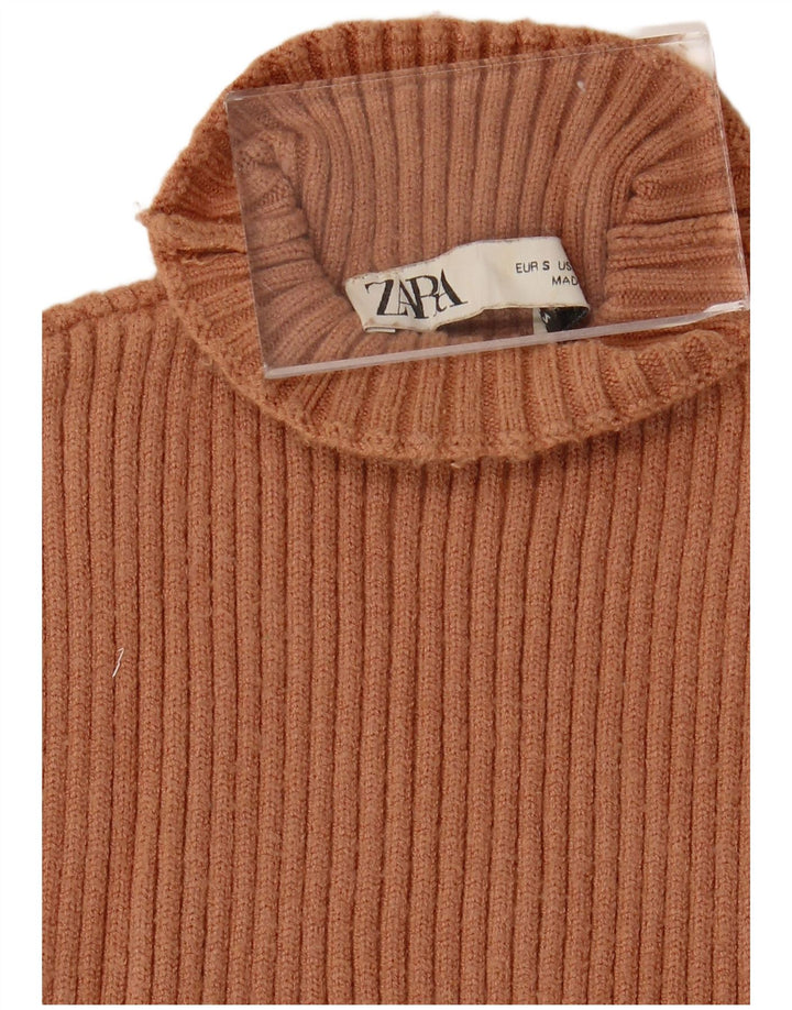Canotta corta da donna Zara UK 10 piccola marrone