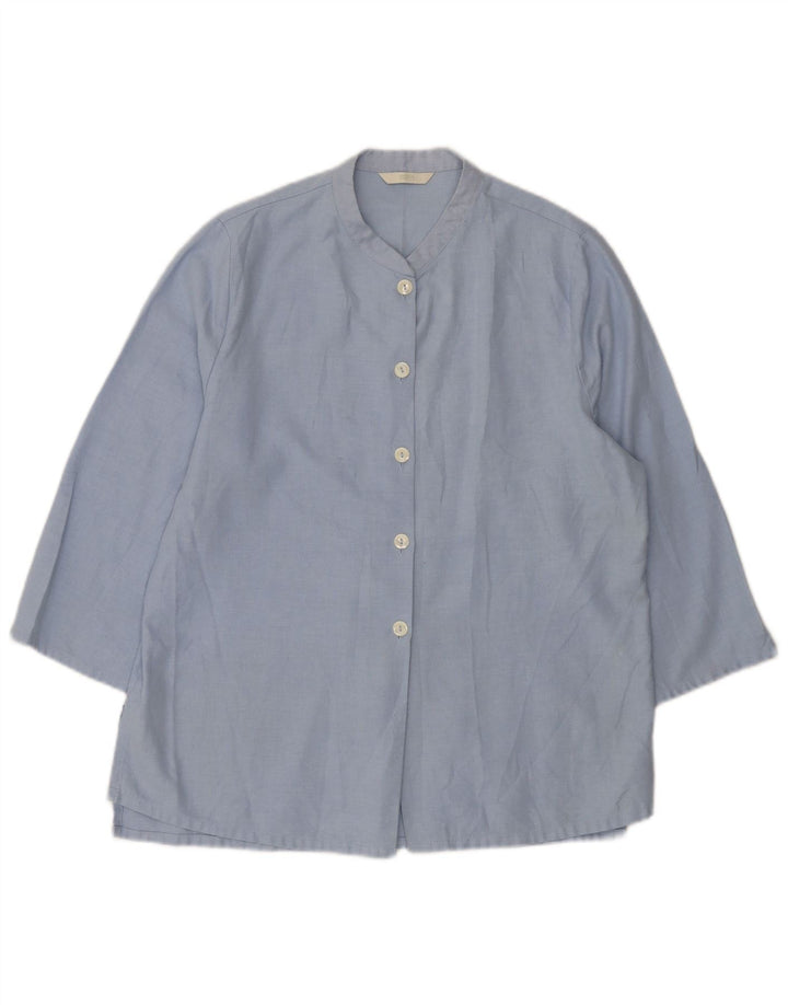 Camicetta da donna con maniche a 3/4 Marks & Spencer UK 12 Poliestere blu medio