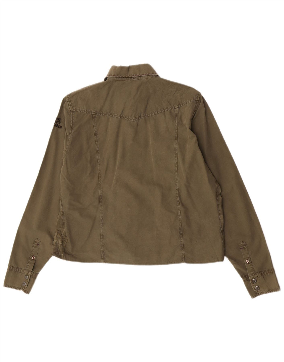 Camicia corta da donna Napapijri UK 14 Patchwork grande color kaki