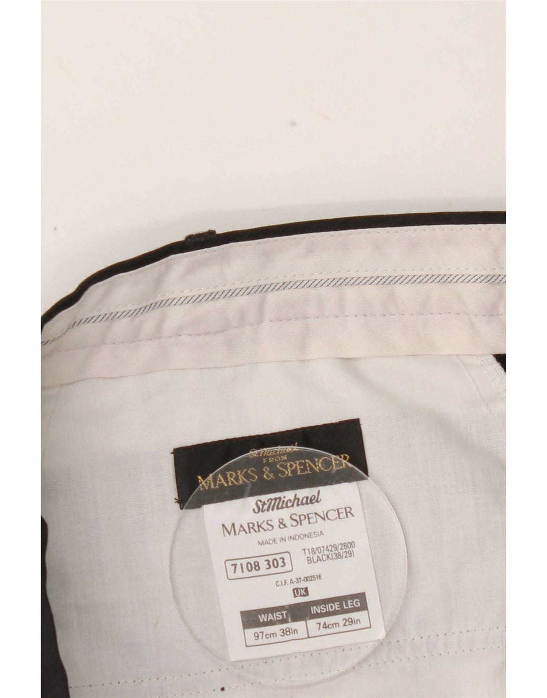 Pantaloni da abito con pegging Marks & Spencer da donna St. Michael W38 L29 neri