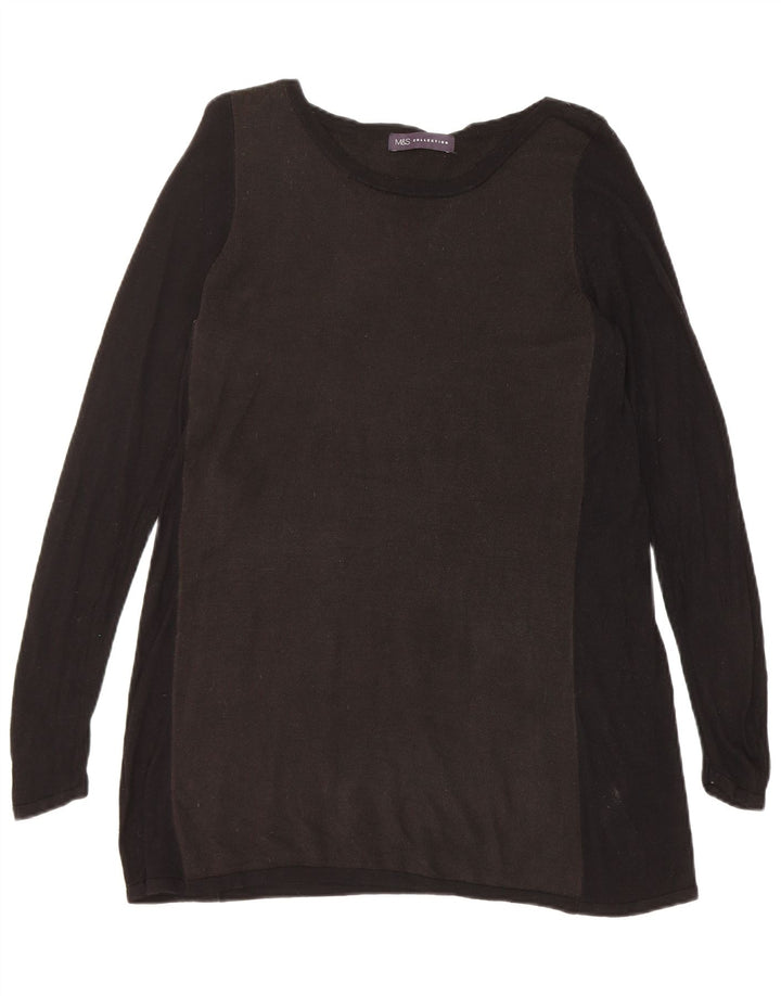 Maglione maglione con scollo a barca da donna Marks & Spencer UK 12 medio nero