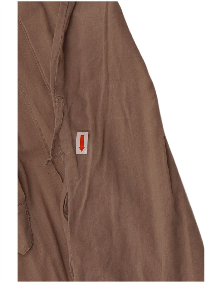 Abito a trapezio con maniche a 3/4 da donna Zara UK 14 in cotone marrone medio