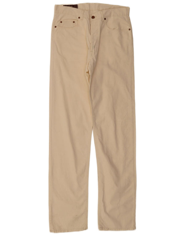 Pantaloni casual dritti da uomo Marlboro Classics W32 L36 in cotone beige