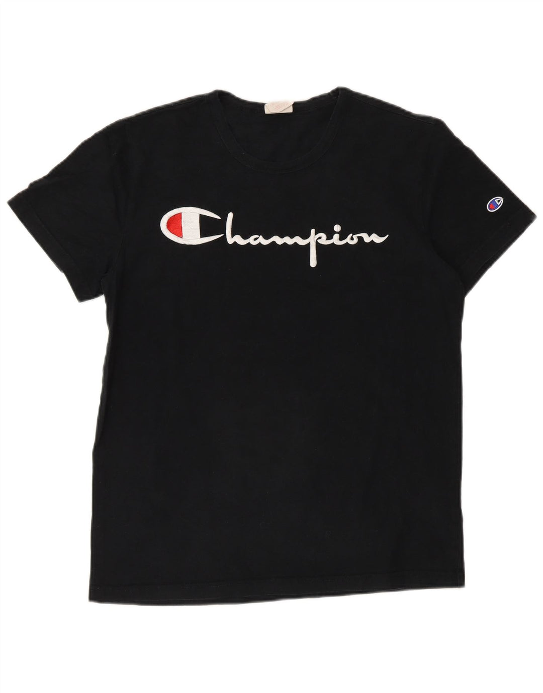 T-shirt grafica da uomo Champion Top piccola in cotone nero