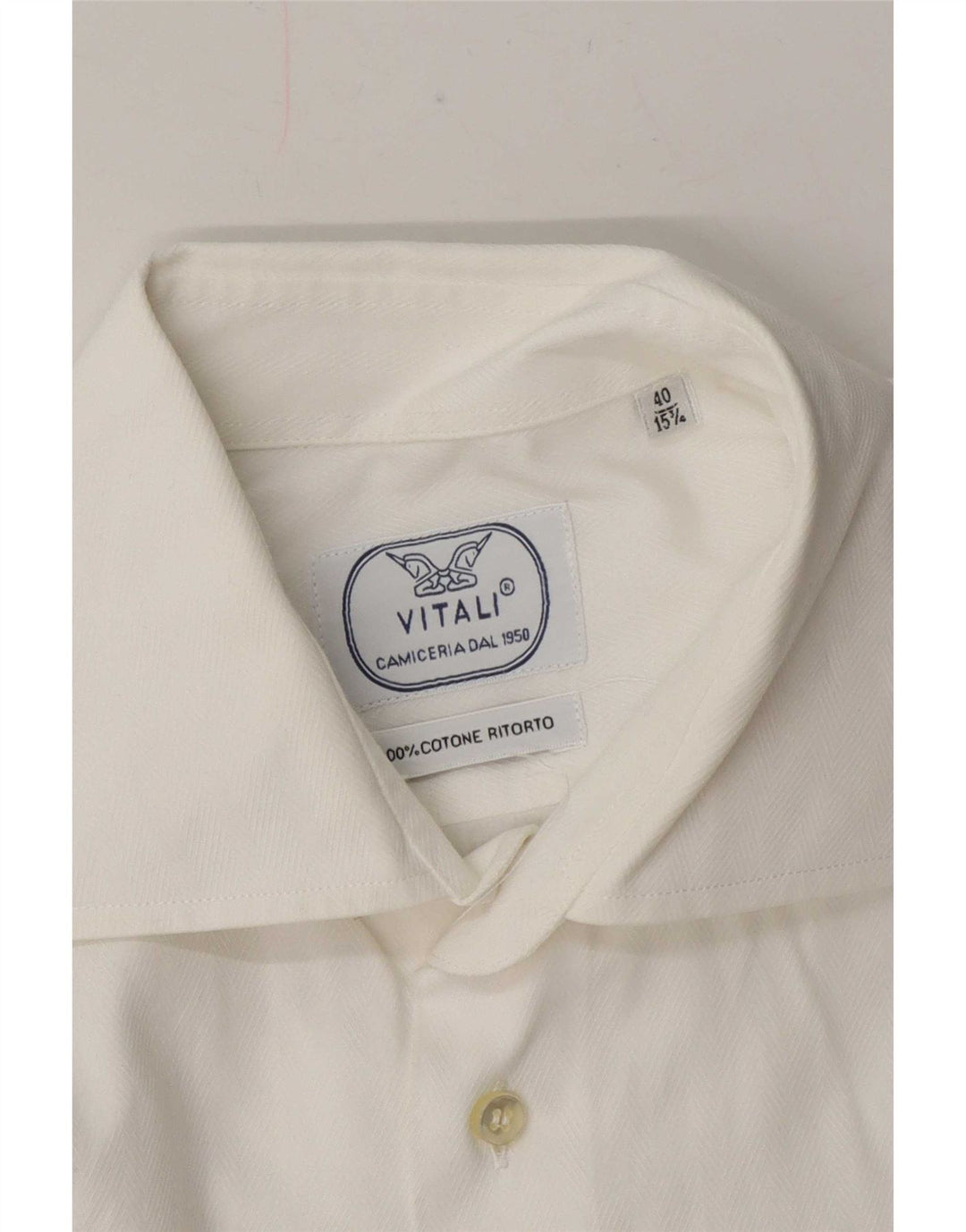 Camicia da uomo Vitali taglia 40 15 3/4 cotone bianco medio
