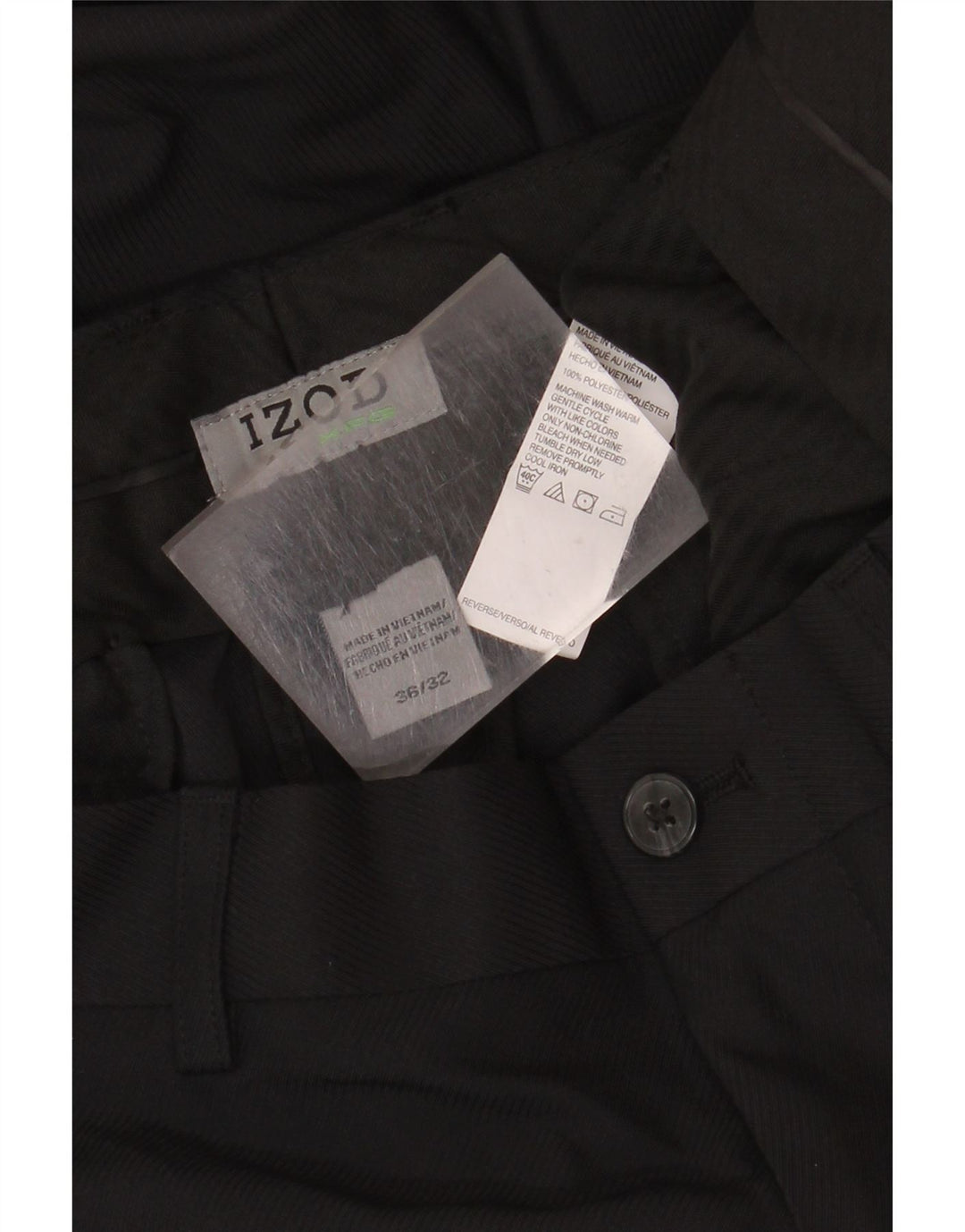Pantaloni casual dritti da uomo Izod W36 L32 poliestere nero