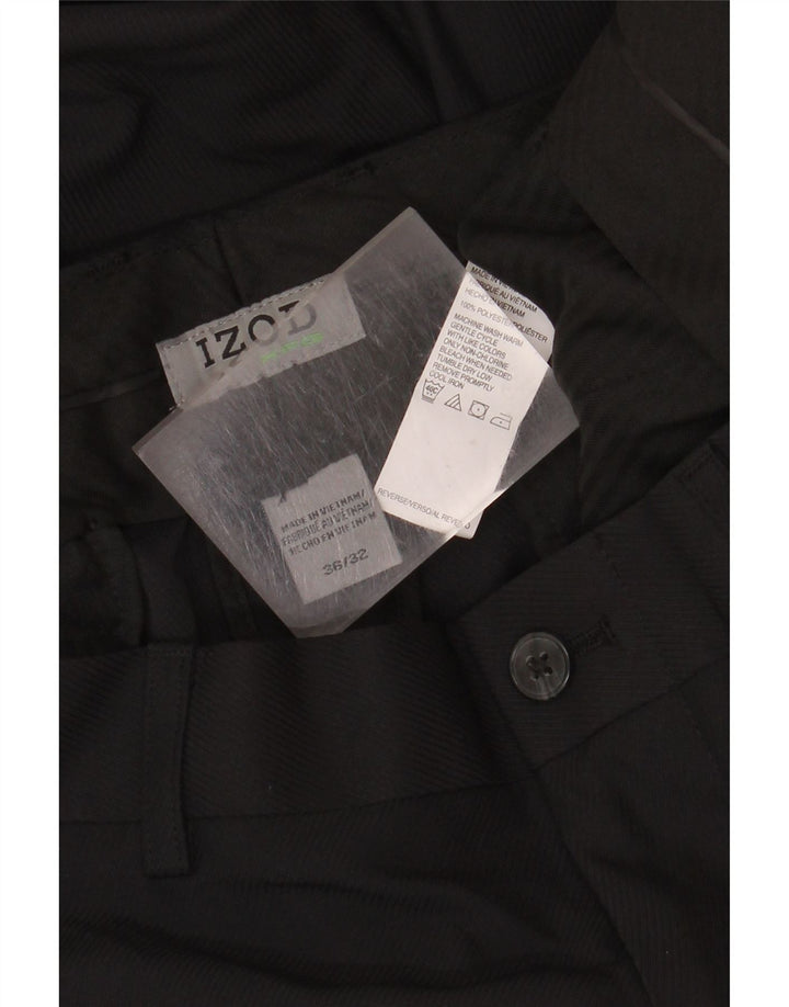 Pantaloni casual dritti da uomo Izod W36 L32 poliestere nero