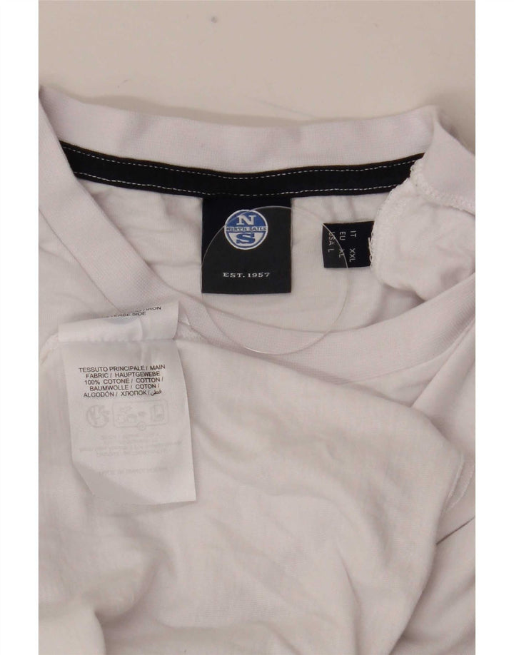 T-shirt grafica da uomo North Sails grande in cotone bianco
