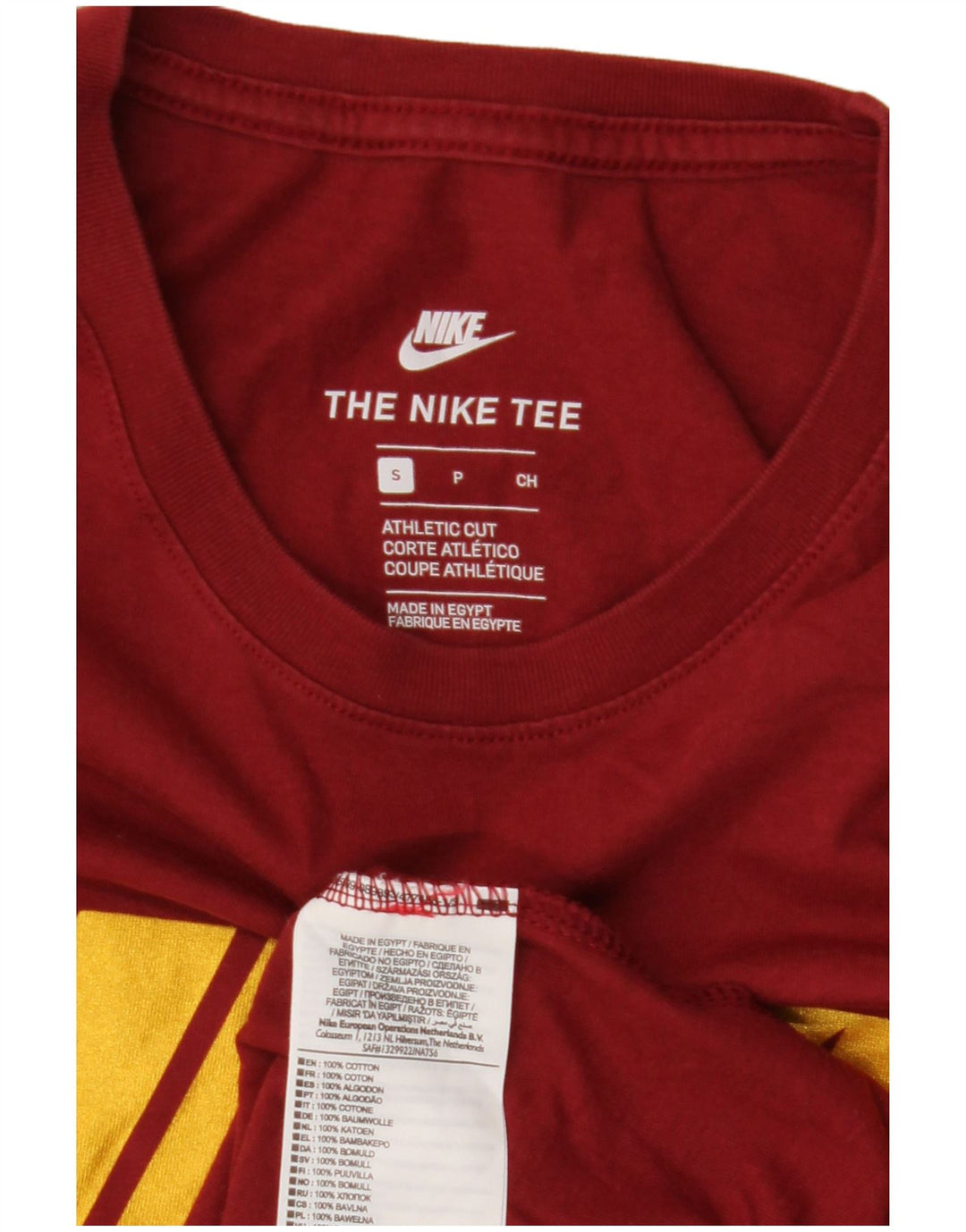 T-shirt grafica da uomo NIKE Top piccola in cotone bordeaux