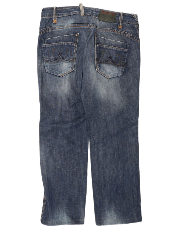 Jeans dritti invecchiati da uomo Datch W36 L30 cotone blu navy