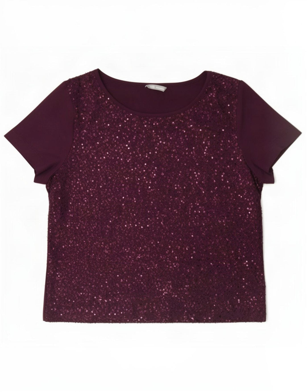 Top in camicetta con paillettes da donna Marks & Spencer UK 14 grande bordeaux