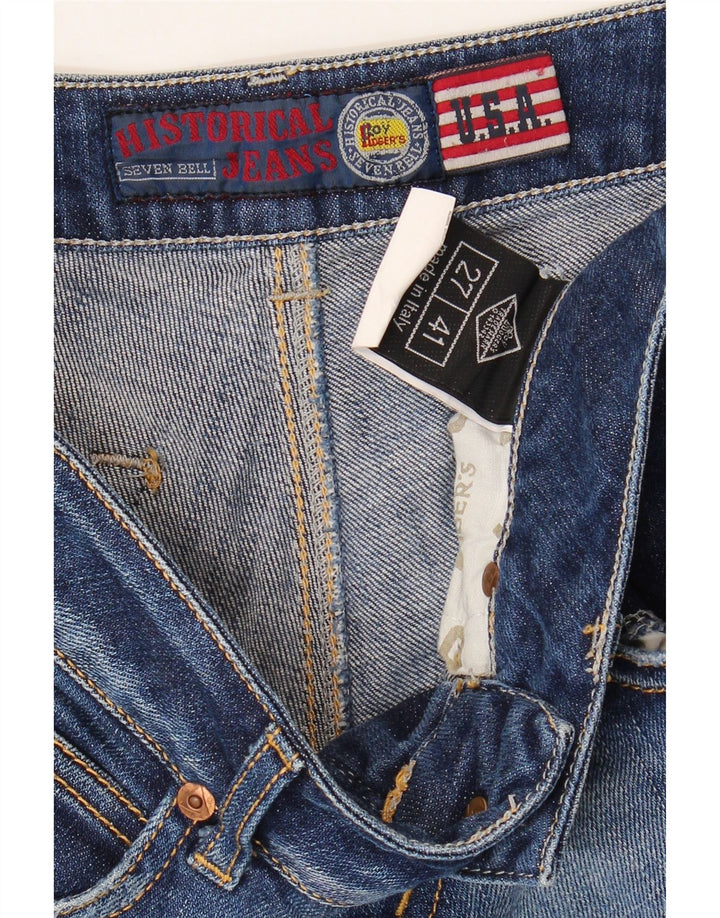 ROY ROGERS Jeans slim invecchiati da donna W27 L33 cotone blu