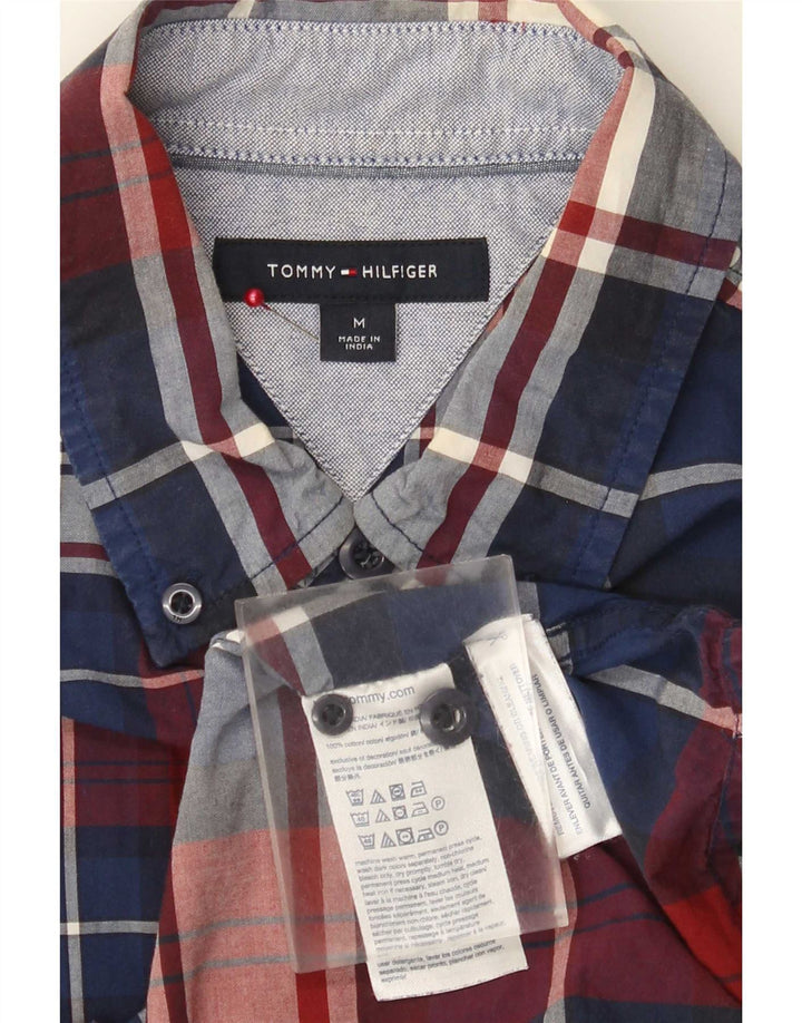 Camicia da uomo Regular Fit Tommy Hilfiger in cotone scozzese blu medio