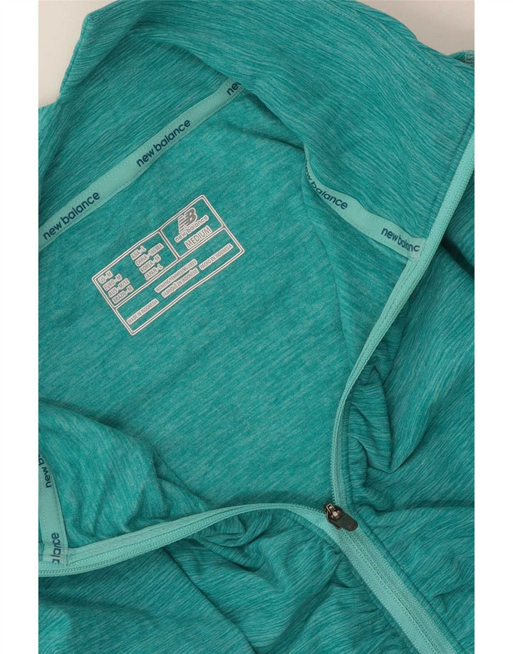 Top da tuta pullover con zip e collo da donna New Balance UK 12 verde medio