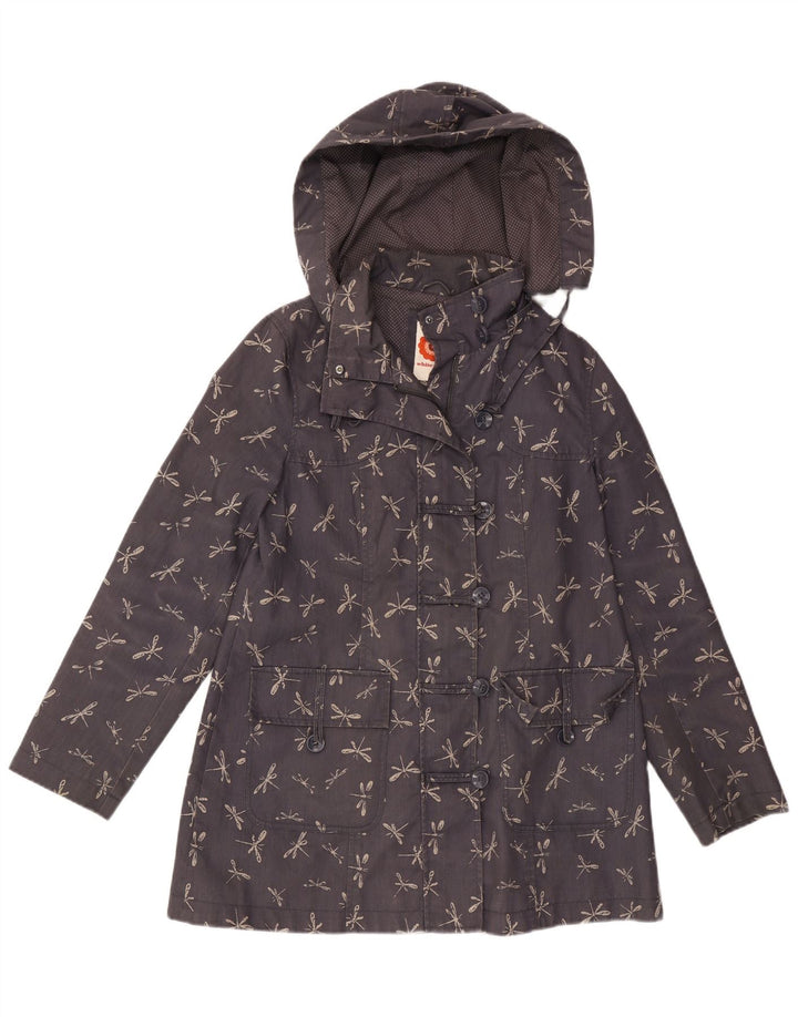 WHITE STUFF Giacca a vento da donna UK 14 Grande stampa animalier blu navy