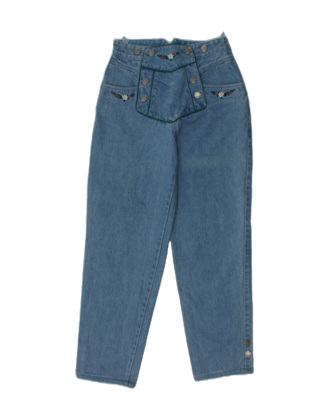 HAMMERSCHMID Womens Trachten Tapered Jeans UK 12 Medium  W28 L29 Blue Vintage Hammerschmid and Second-Hand Hammerschmid from Messina Hembry 