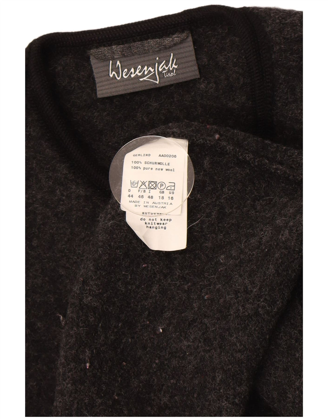 Giacca blazer da donna a 5 bottoni Wesenjak UK 18 XL Lana nuova chiazzata grigia