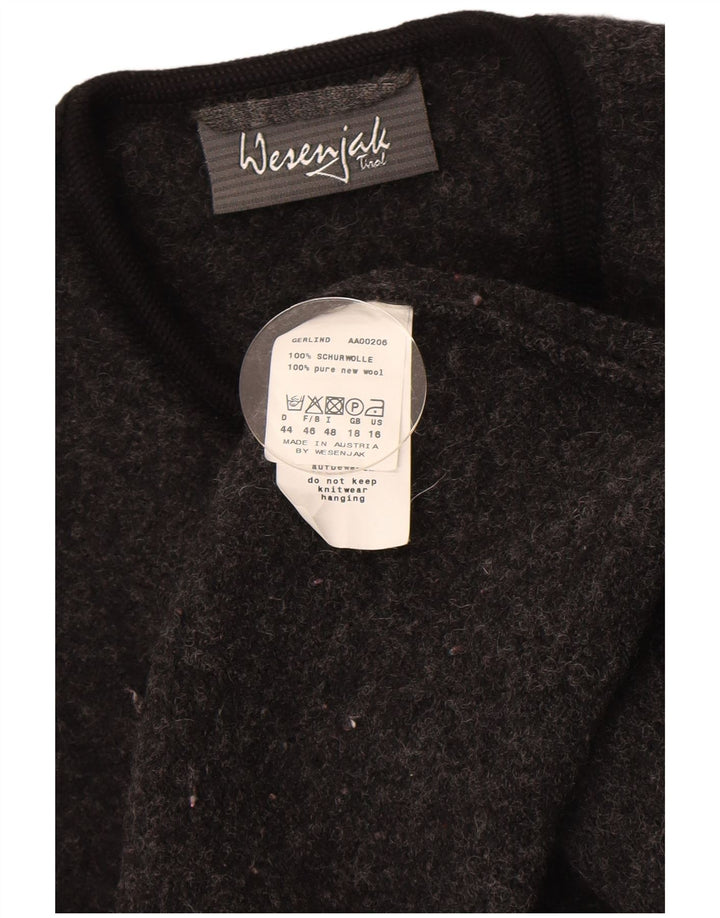 Giacca blazer da donna a 5 bottoni Wesenjak UK 18 XL Lana nuova chiazzata grigia
