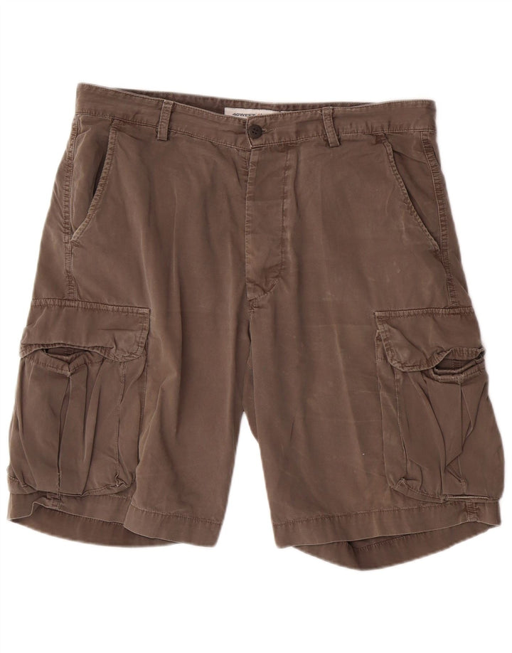 Pantaloncini cargo da uomo 40Weft W36 cotone grigio grande