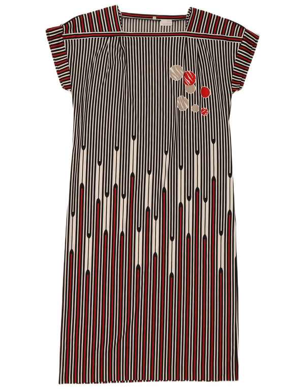 Abito a trapezio vintage da donna IT 48 XL a righe nere