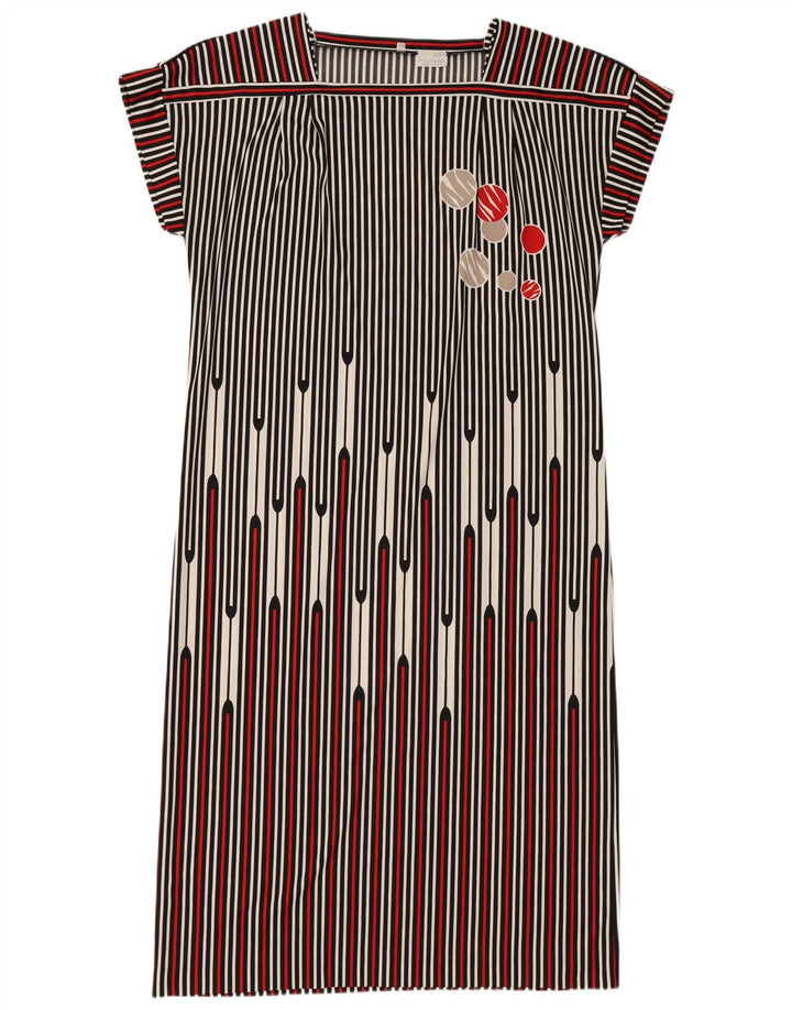 Abito a trapezio vintage da donna IT 48 XL a righe nere