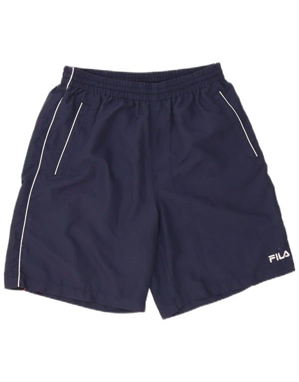 Pantaloncini sportivi da uomo Fila Large in poliestere blu navy
