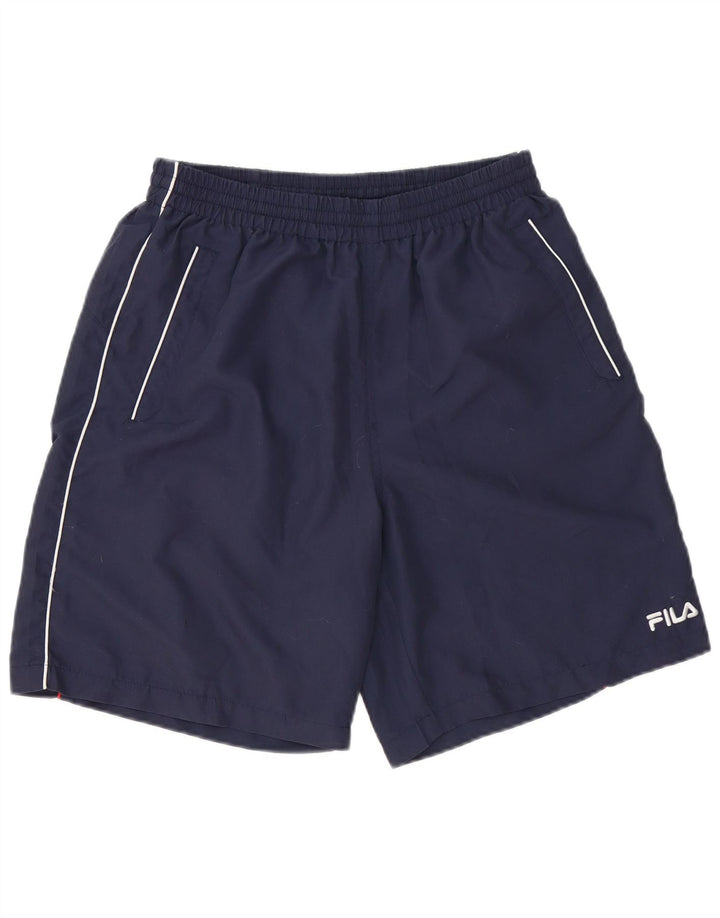 Pantaloncini sportivi da uomo Fila Large in poliestere blu navy