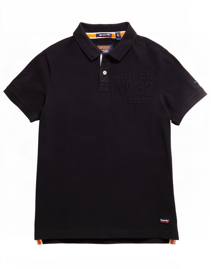 Polo grafica da uomo Superdry Large blu navy