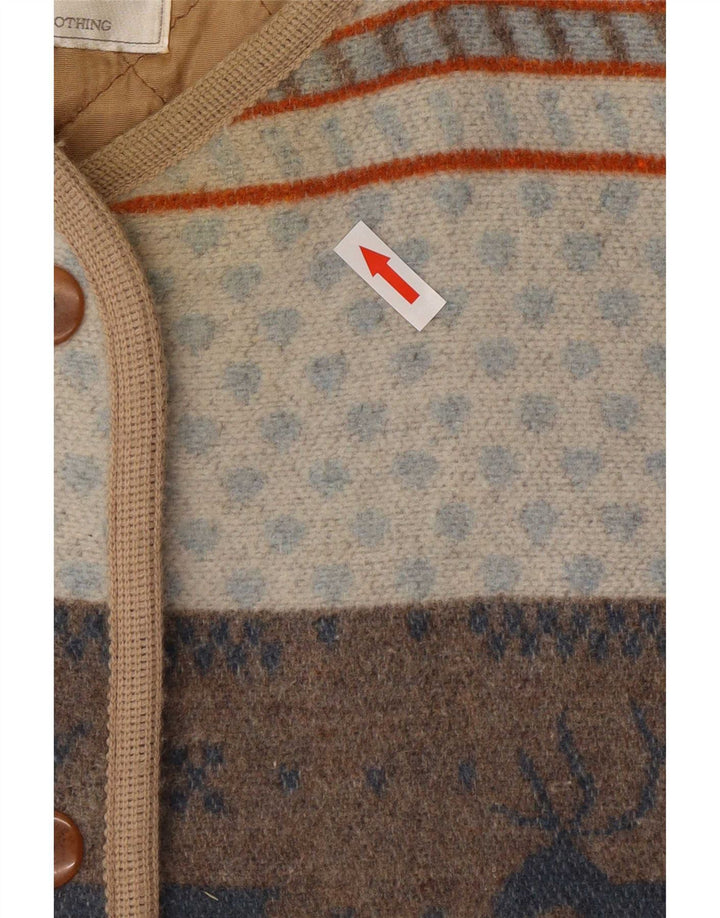 Cappotto vintage da donna UK 16 grande a righe multicolore