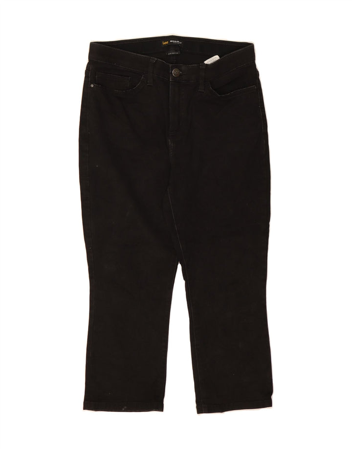 LEE Womens Mid Rise Regular Fit Capri Trousers US 10 Large W32 L23 Black Vintage Lee and Second-Hand Lee from Messina Hembry 