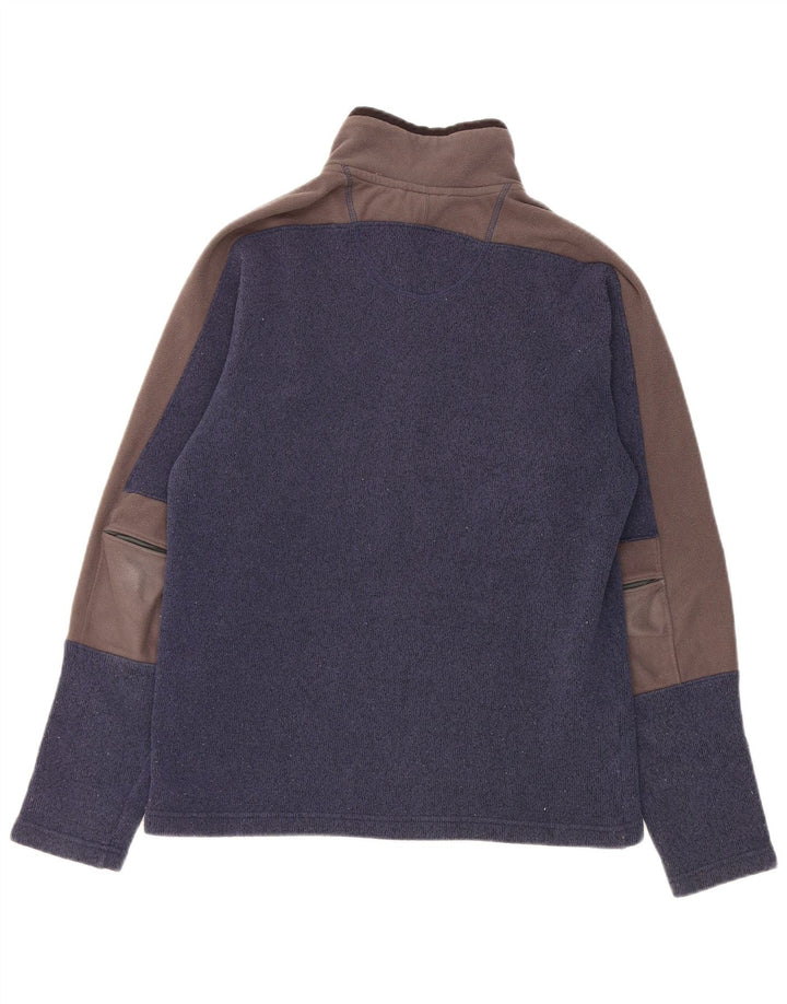 Felpa da uomo con collo con zip The North Face, maglione medio, blu navy, color block