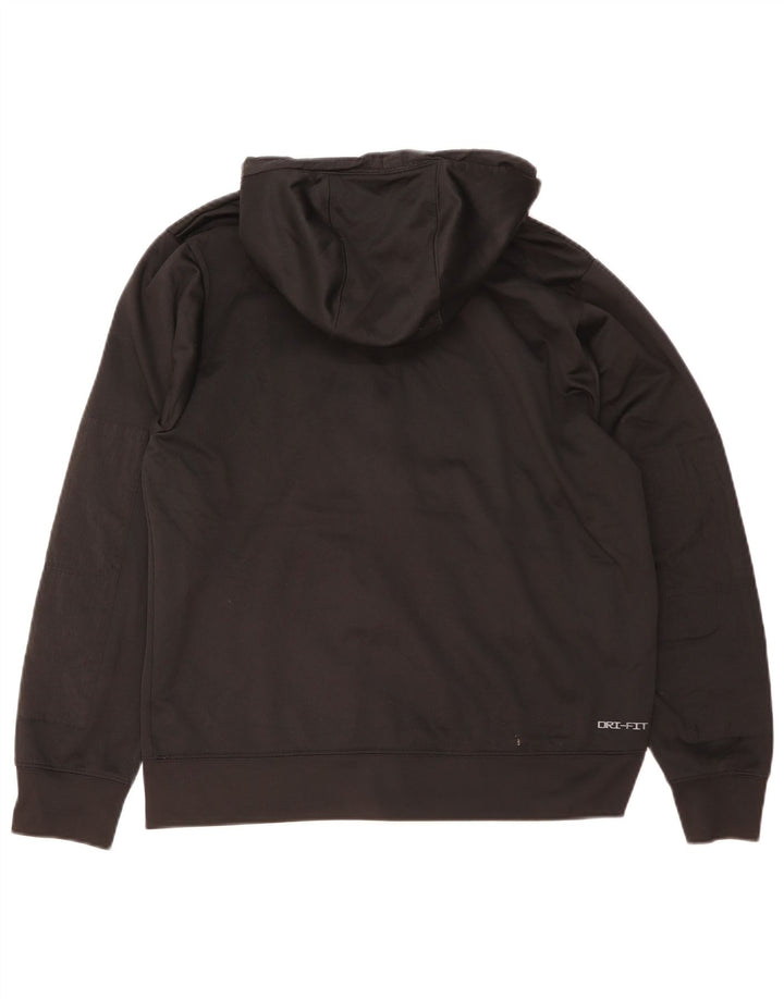 Felpa con cappuccio e zip Nike Dri Fit da uomo in poliestere nero medio