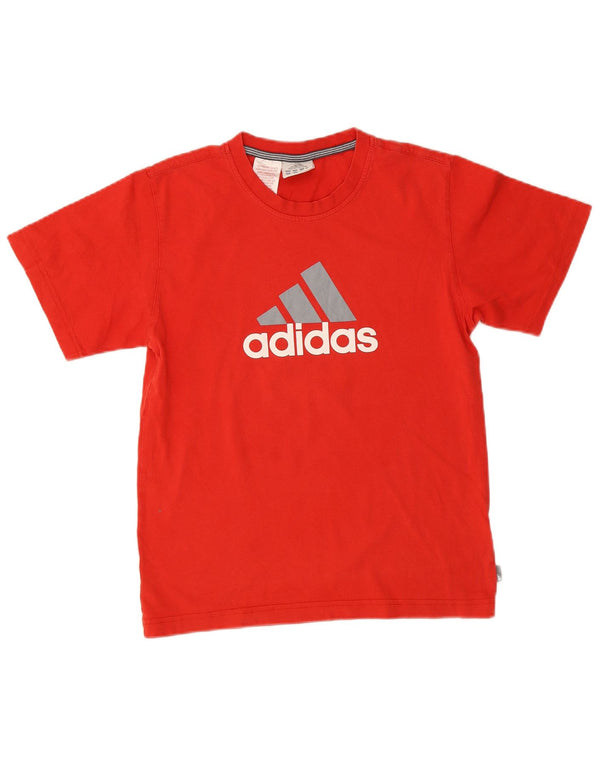 T-shirt grafica da ragazzo Adidas Top 11-12 anni in cotone rosso