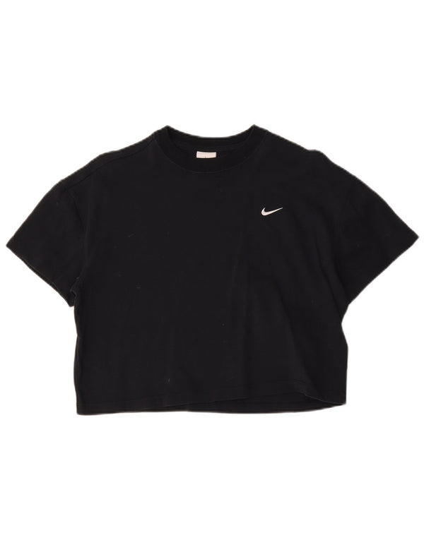 T-shirt corta da donna Nike UK 14 cotone medio nero