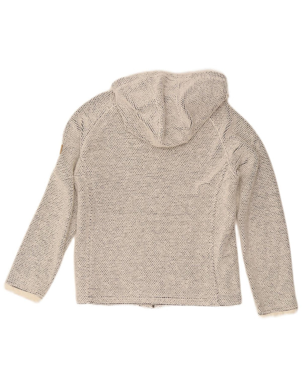 Maglione con cappuccio e zip da donna Weird Fish UK 14 Grande cotone grigio