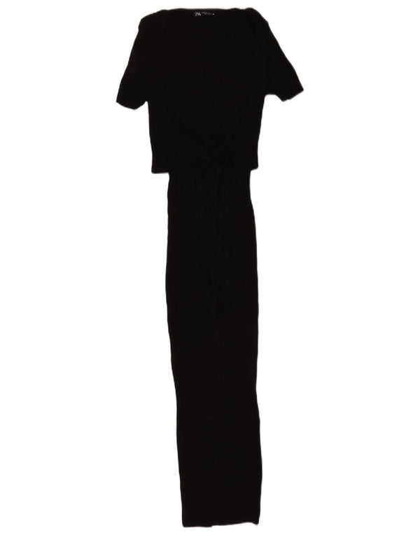 Vestito lungo da donna Zara UK 12 cotone nero medio