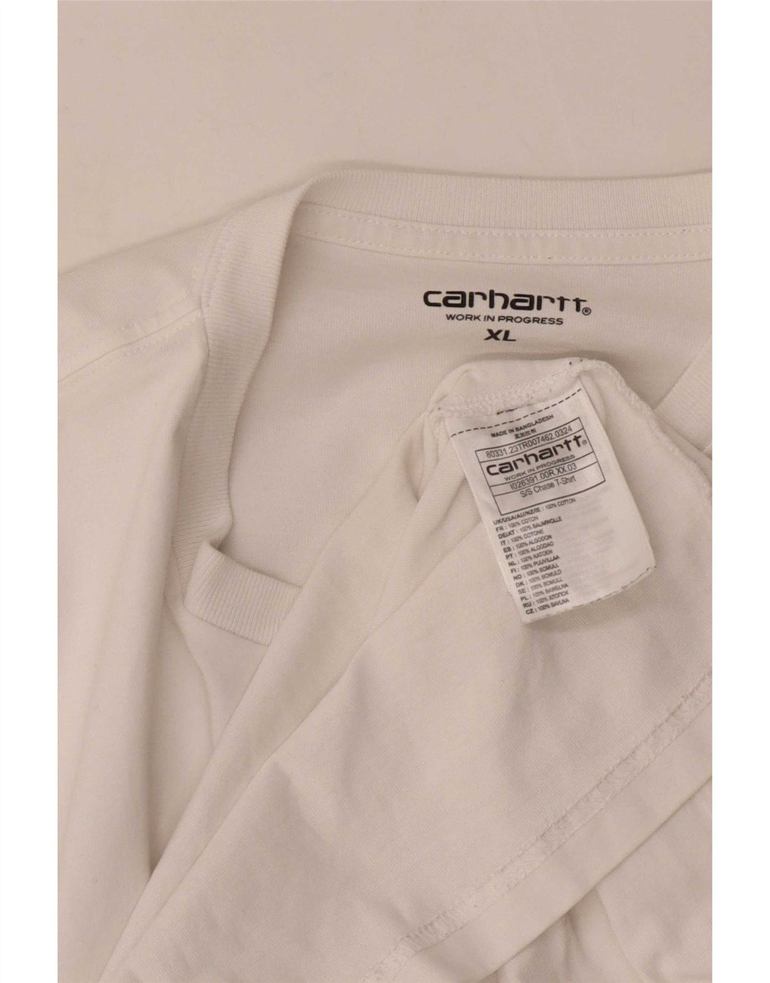 T-shirt da uomo Carhartt Top XL in cotone bianco