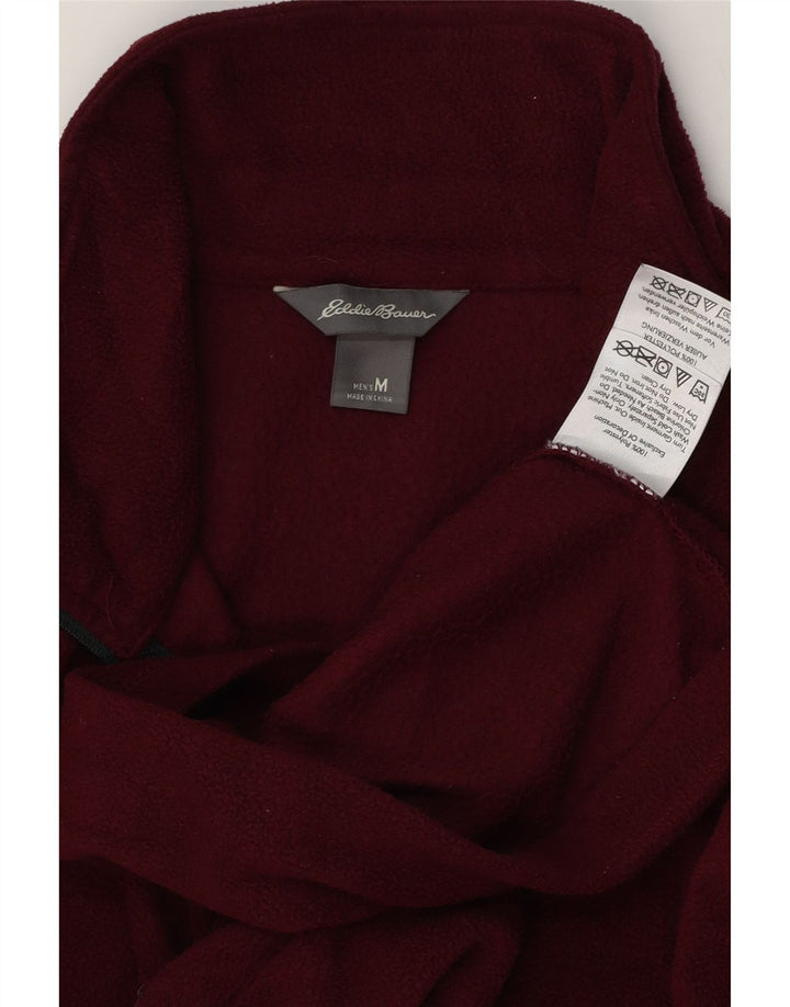 Maglione in pile da uomo con zip e collo Eddie Bauer, poliestere marrone medio