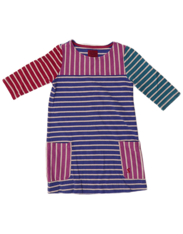 Vestito T-shirt da bambina a maniche lunghe Joules 3-4 anni a righe multicolore