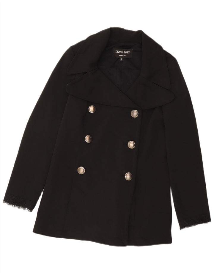 Cappotto da marinaio da donna Denny Rose UK 10 piccolo poliestere nero