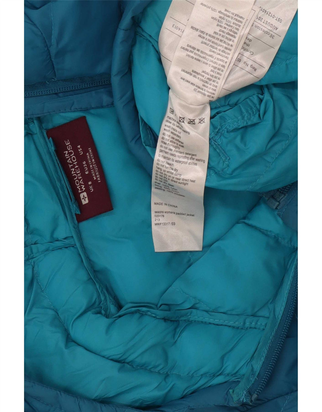 Giacca imbottita con cappuccio da donna Mountain Warehouse UK 8 piccola in nylon blu